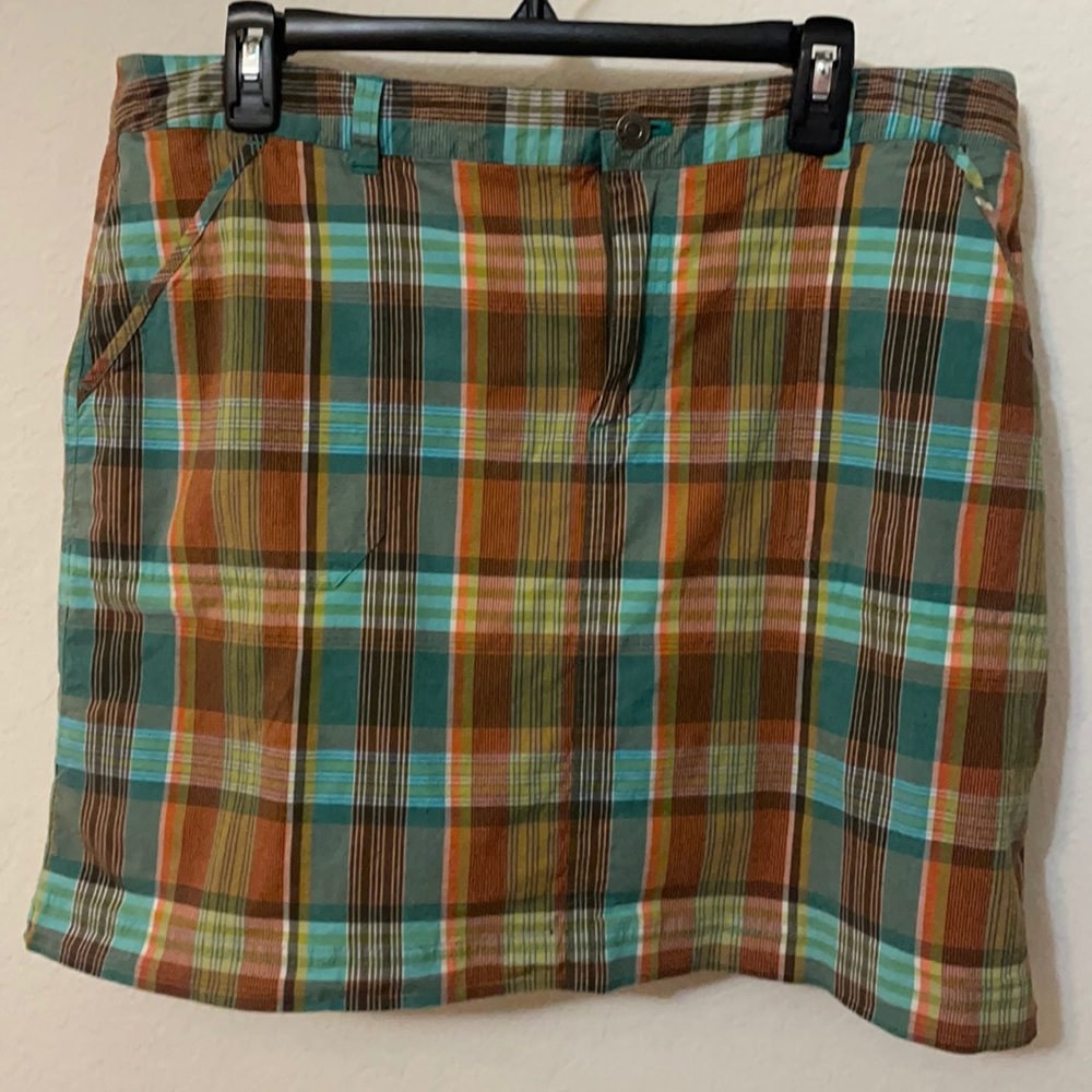 Christopher &  Banks Skirt Skort 12 Plaid Pockets belt loops zipper